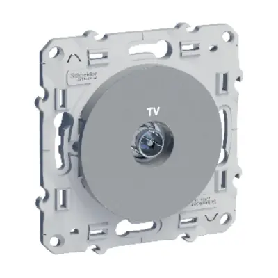 S53D445 - Odace Tv Socket Ending Alum Diy - Schneider Electric