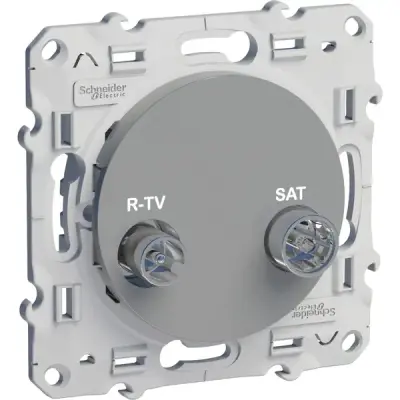 S53R454 - Odace Fm-tv/sat Socket Individual Alum - Schneider Electric