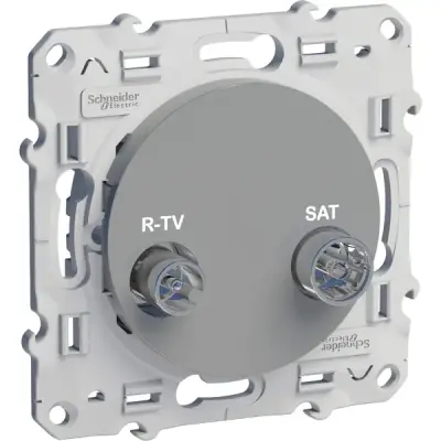 S53R455 - Odace Fm-tv/sat Socket Ending Alum - Schneider Electric