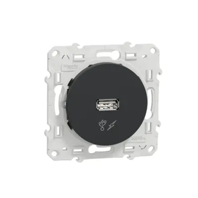S540408 - Odace Usb Socket 5vdc Anthracite - Schneider Electric