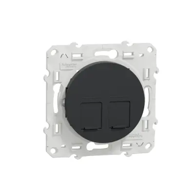 S540485 - Odace 2 Rj45 Cat6 Utp Anthracite - Schneider Electric