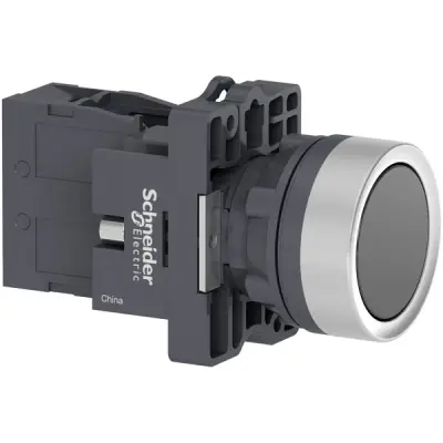 XA2EH021 - Pb,push-push,flush,black,1no - Schneider Electric