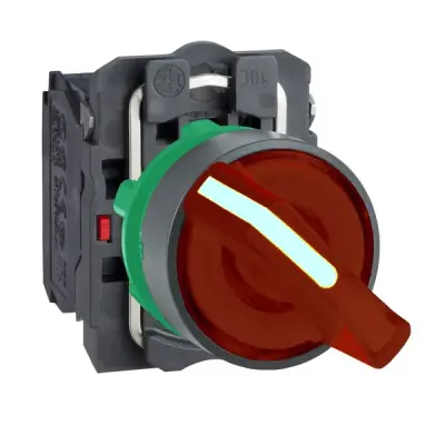 XB5AK124M5 - Illuminated Selector Switch, 230vac, Red - Schneider Electric