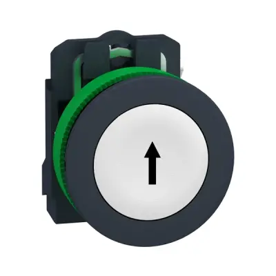 XB5FA3341 - Flsh Mnted Pb Wh Flush Caps Bk Arrow 1nc - Schneider Electric