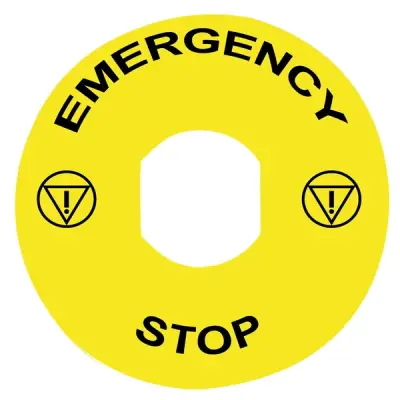 ZBY8330 - E. Stop Legend Plate - Schneider Electric