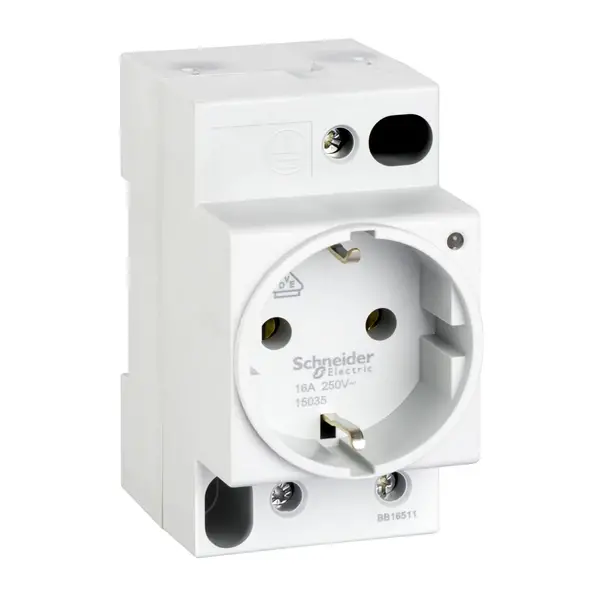 Schneider Electric - 15035 - SOCKET 2P+E 10/16A INDICATOR (DIN TYPE) - 1