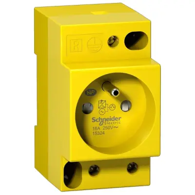 Schneider Electric - 15324 - din socket yellow ute - 1