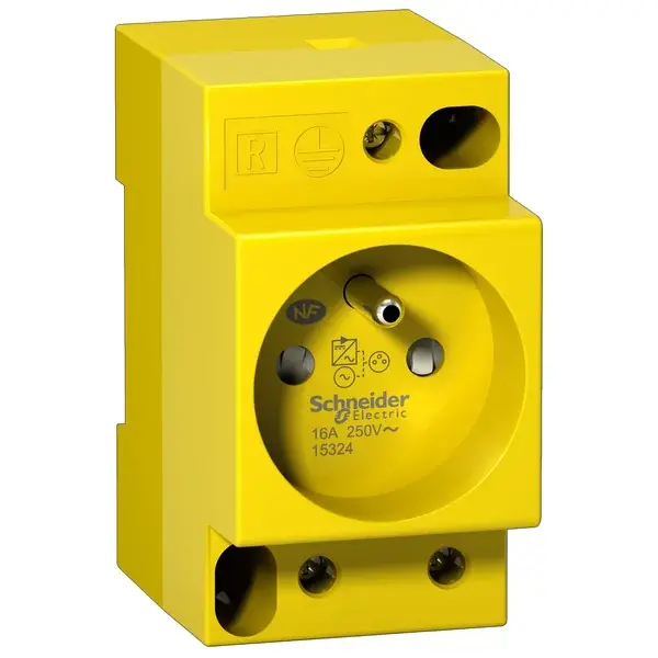 Schneider Electric - 15324 - din socket yellow ute - 1
