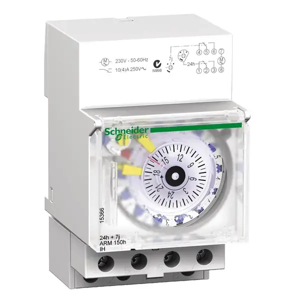 Schneider Electric - 15366 - IH MecH Tm Sw. 54mm 1+1ch 24h+7d no rsrv - 1