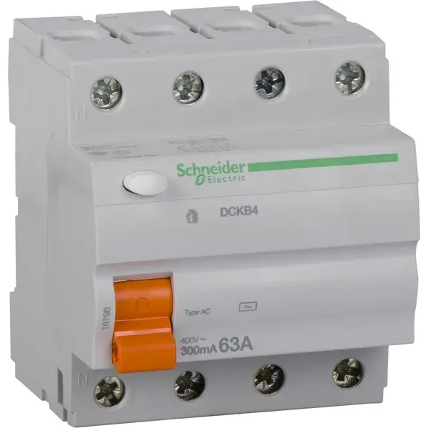 Schneider Electric - 16796 - RCCB 4P 63A 300MA AC DOMAE BICON NECT - 1