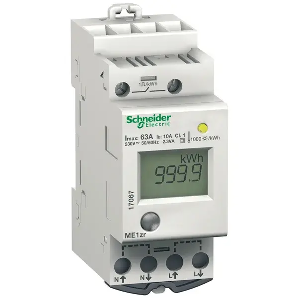 Schneider Electric - 17067 - ME1ZR 1P DIGITAL ENERGY COUNTER WITH REP - 1