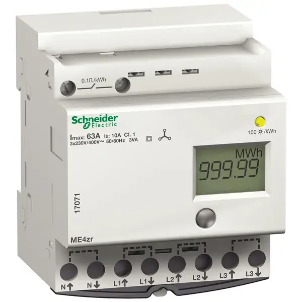 Schneider Electric - 17071 - ME4ZR 3P AND N DIGIT. ENERGY COU NTER WI - 1
