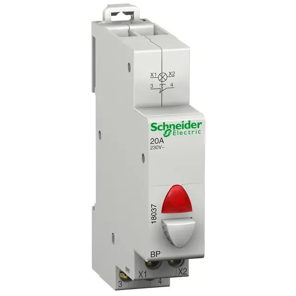 Schneider Electric - 18037 - BP AND SIGNAL LAMP RED 230V - 1