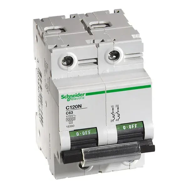 Schneider Electric - 18360 - C120N 2P 63A C - 1
