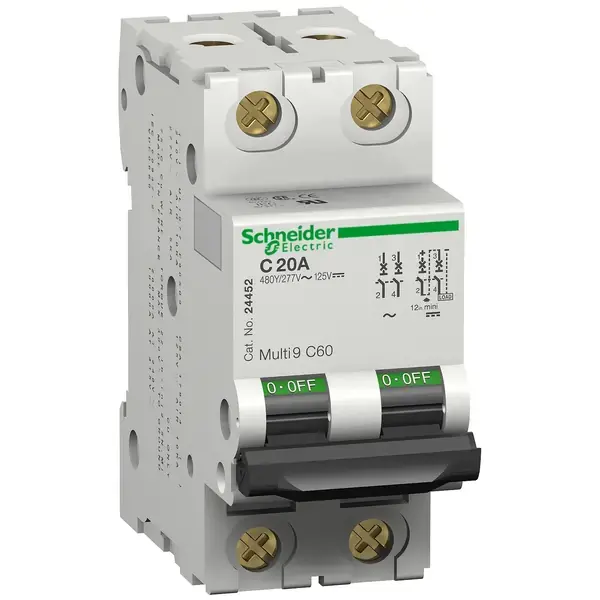 Schneider Electric - 24128 - C60 2P 4A B UL1077 - 1