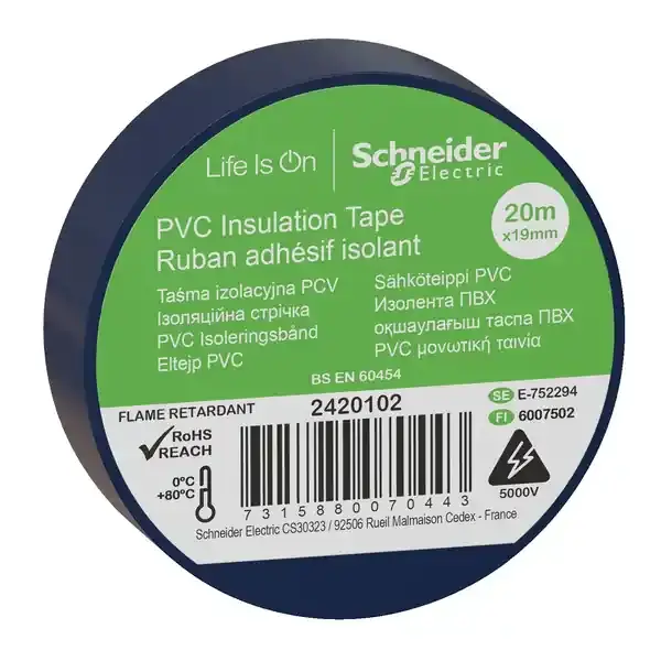 Schneider Electric - 2420102 - Insulation tape 19mmx20m blue - 1