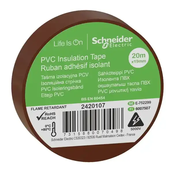 Schneider Electric - 2420107 - Insulation tape 19mmx20m brown - 1