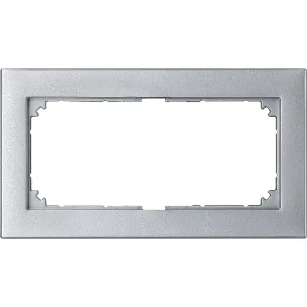 Schneider Electric - 488860 - M-PLAN Frames, 2-gangWithoutCentBr.Alu - 1