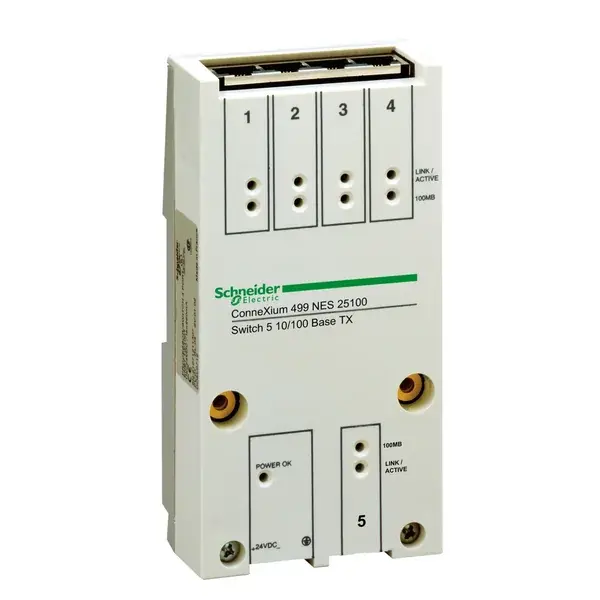 Schneider Electric - 499NES25100 - CONNEXIUM SWITCH 5 10/100 BASE TX - 1