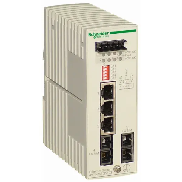 Schneider Electric - 499NMS25102 - CONNEXIUM SWITCH 3TX/2FX MUTLIMODE - 1