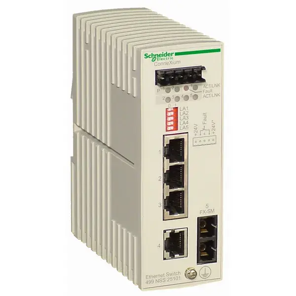 Schneider Electric - 499NSS25101 - CONNEXIUM SWITCH 4TX/1FX SINGLEMODE - 1