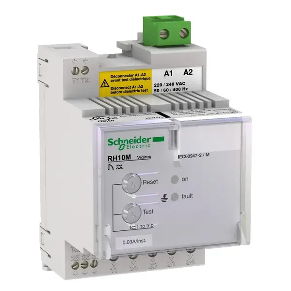 Schneider Electric - 56130 - EARTHLEAKAGE RELAY RH10M 30 MA 240 V - 1