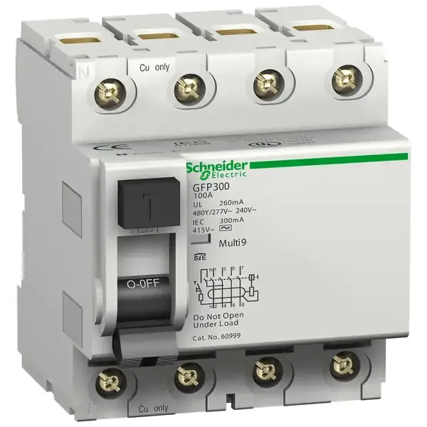 Schneider Electric - 60989 - GFP 4P 25A 30MA AC SIE 240 480V - 1