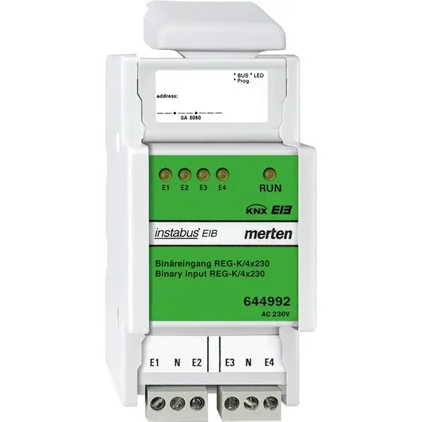 Schneider Electric - 644992 - Binary input REG-K/4x230, light grey - 1