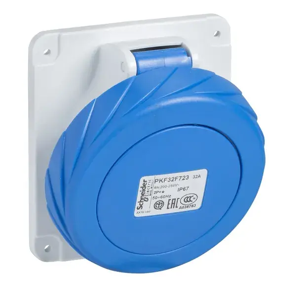 Schneider Electric - 81278 - PrtK 2P+E 63A 200-250V Ang Pnl Skt IP67 - 1