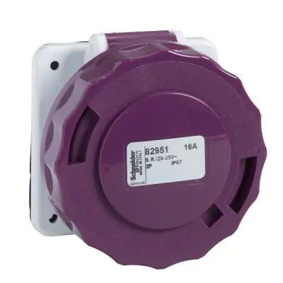 Schneider Electric - 82952 - SOCKET PANEL MOUNT STRAIGHT 16A 3P 20/25 - 1