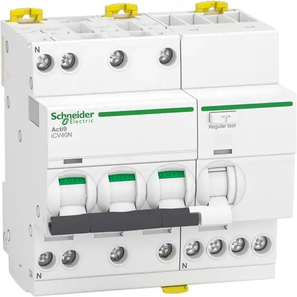 Schneider Electric - A9DE3710 - A9 iCV40N 3PN C 10A 30mA AC RCBO - 1