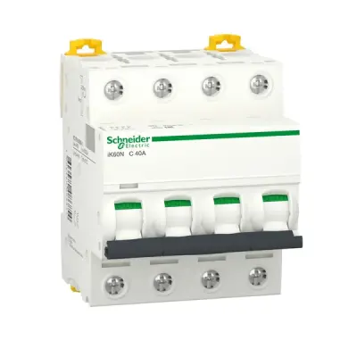 Schneider Electric - A9K24440 - ACTI9 IK60N 4P 40A C MINIATURE CIRCUIT B - 1