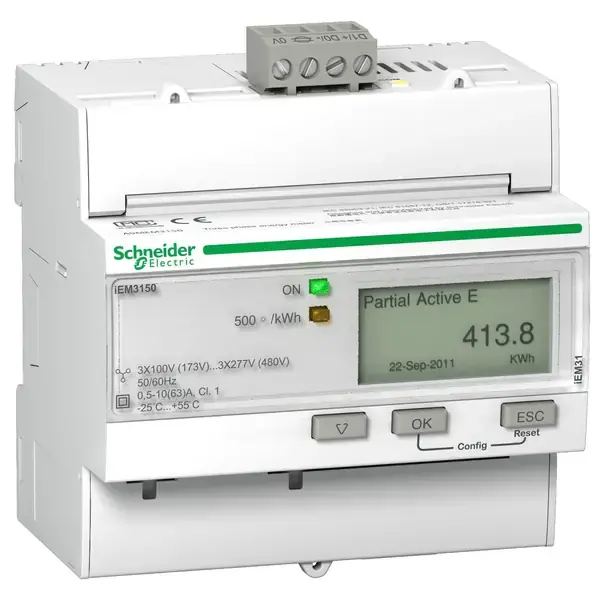Schneider Electric - A9MEM3150 - TRIPHASE KWH METER 63A MODBUS - 1