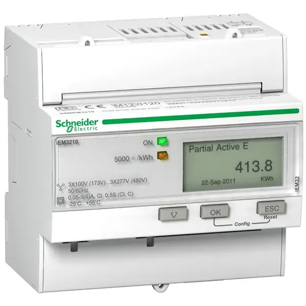 Schneider Electric - A9MEM3210 - TRIPHASE KWH METER CT PULSE MID - 1