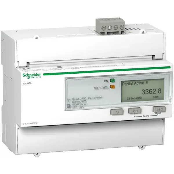 Schneider Electric - A9MEM3350 - TRIPHASE KWH METER 125A MODBUS - 1