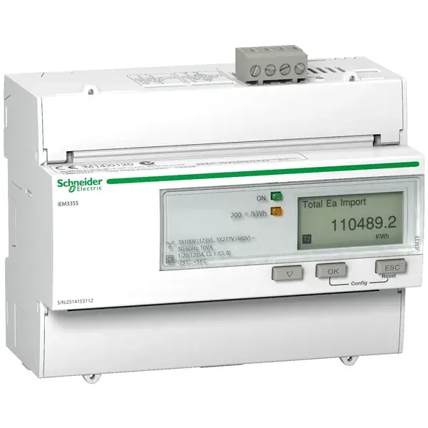 Schneider Electric - A9MEM3355 - TRIPHASE KWH METER 125A MODBUS MID - 1