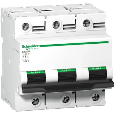 Schneider Electric - A9N18467 - C120H 3P 63A C 15000A 415V MINIATURE CIR - 1