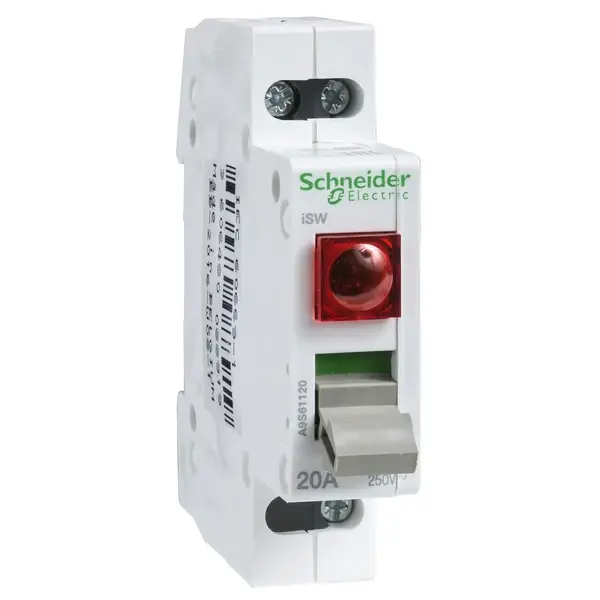 Schneider Electric - A9S61120 - iSW SWITCH WITH INDICATOR 1P 20A 2 - 1