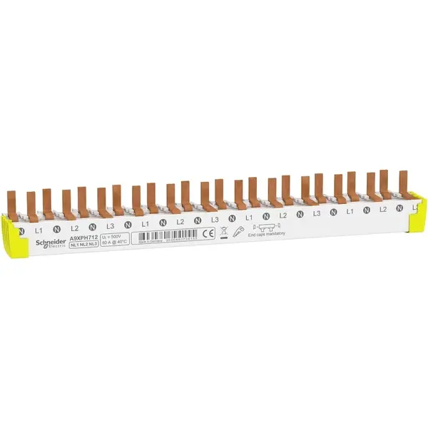Schneider Electric - A9XPH712 - ACTI 9 COMB BUSBAR BOTTOM 3PN 12 MODULES - 1