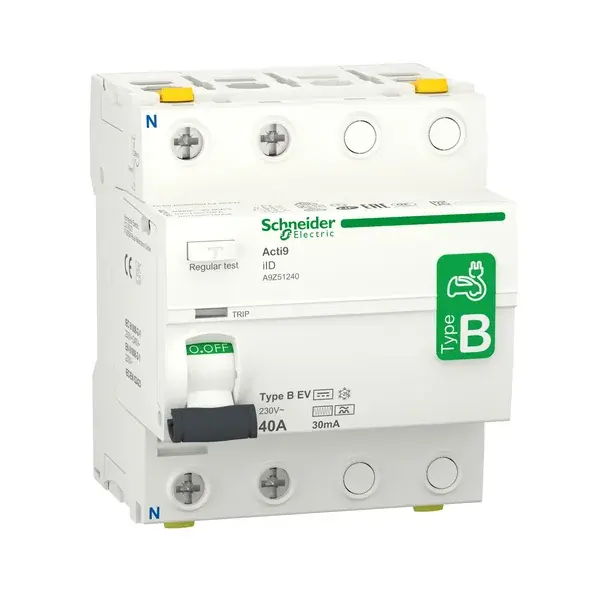 Schneider Electric - A9Z51240 - Acti9 iID 2P 40A 30mA B EV RCCB - 1
