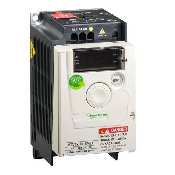 Schneider Electric - ATV12H018M2X - ATV12-0,18kW-240V monophas-W/O EMCfiltr - 1