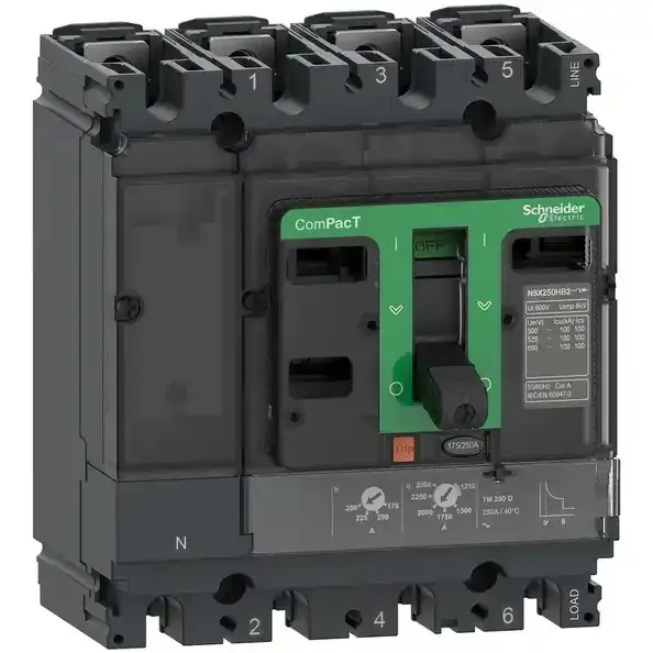 Schneider Electric - C10F6TM063 - NSX100F 36kA AC 4P3D 63A TMD - 1
