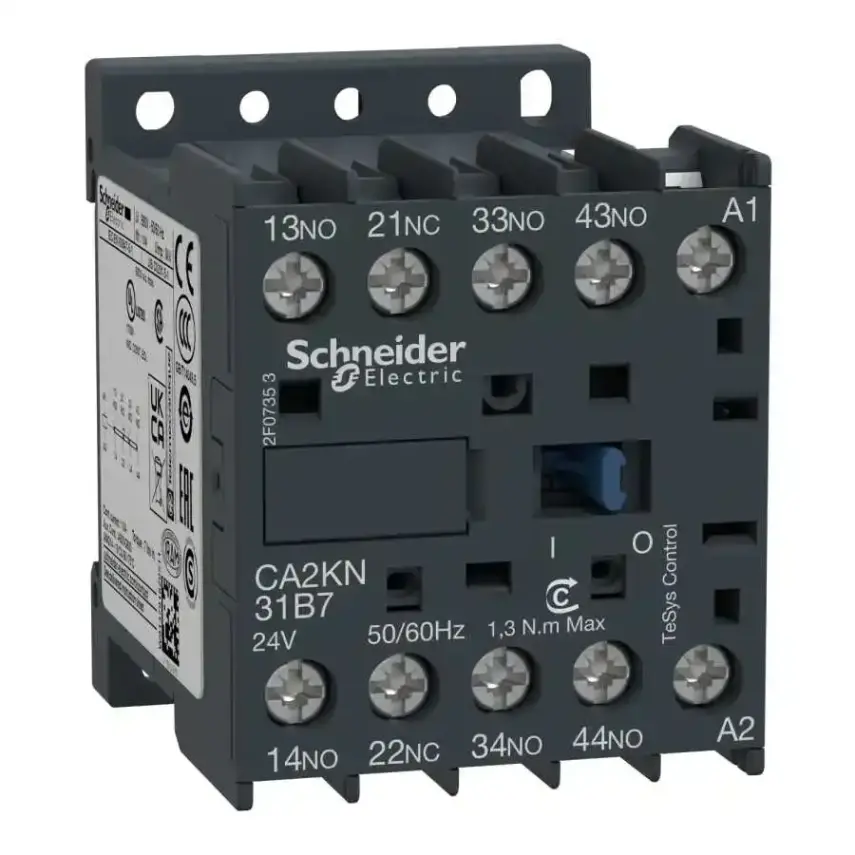 Schneider Electric - CA2KN31B7 - TeSys K control relay 3NO+1NC 24V AC coi - 1
