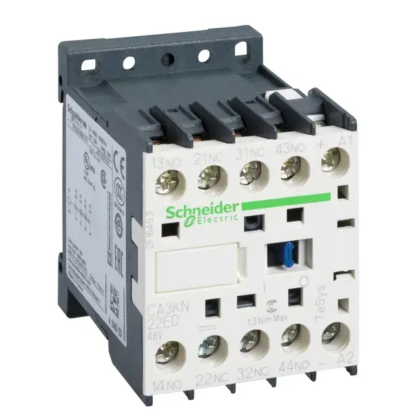 Schneider Electric - CA3KN22ED - TeSys K control relay 2NO+2NC 48V DC coi - 1