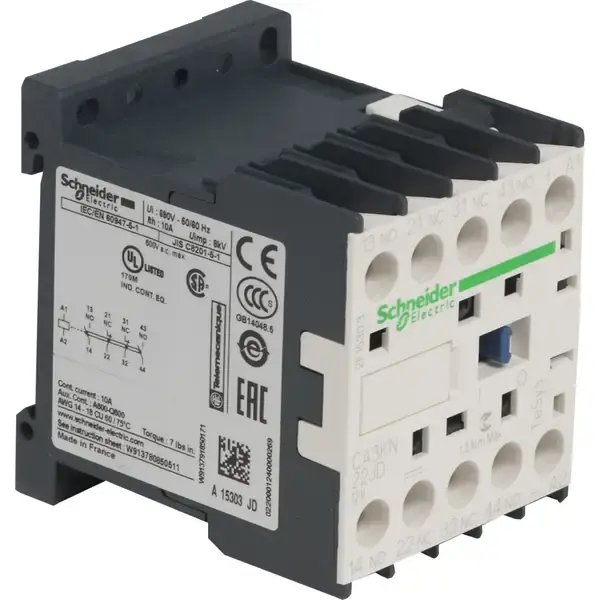 Schneider Electric - CA3KN22JD - K CONTROL RELAY 2NO 2NC 12VDC COIL - 1