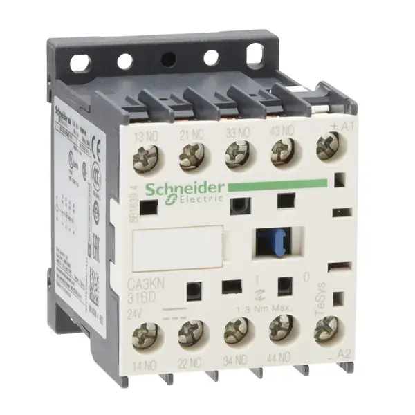 Schneider Electric - CA3KN31BD - TeSys K control relay 3NO+1NC 24V DC coi - 1