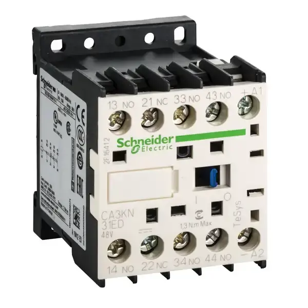 Schneider Electric - CA3KN31ED - TeSys K control relay 3NO+1NC 48V DC coi - 1