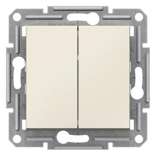 Schneider Electric - EPH0370123 - Asfora 2-circuit Switch w/o Frm Cream - 1
