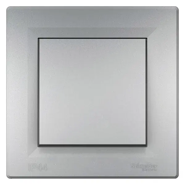Schneider Electric - EPH0400461 - Asfora 2-way Switch w/Frame IP44 Alum - 1