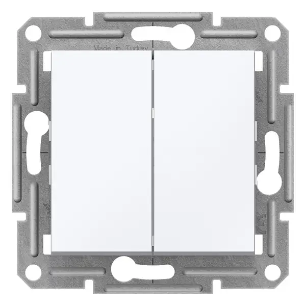 Schneider Electric - EPH0670121 - Asfora Double 2-way Sw. w/o Frm White - 1